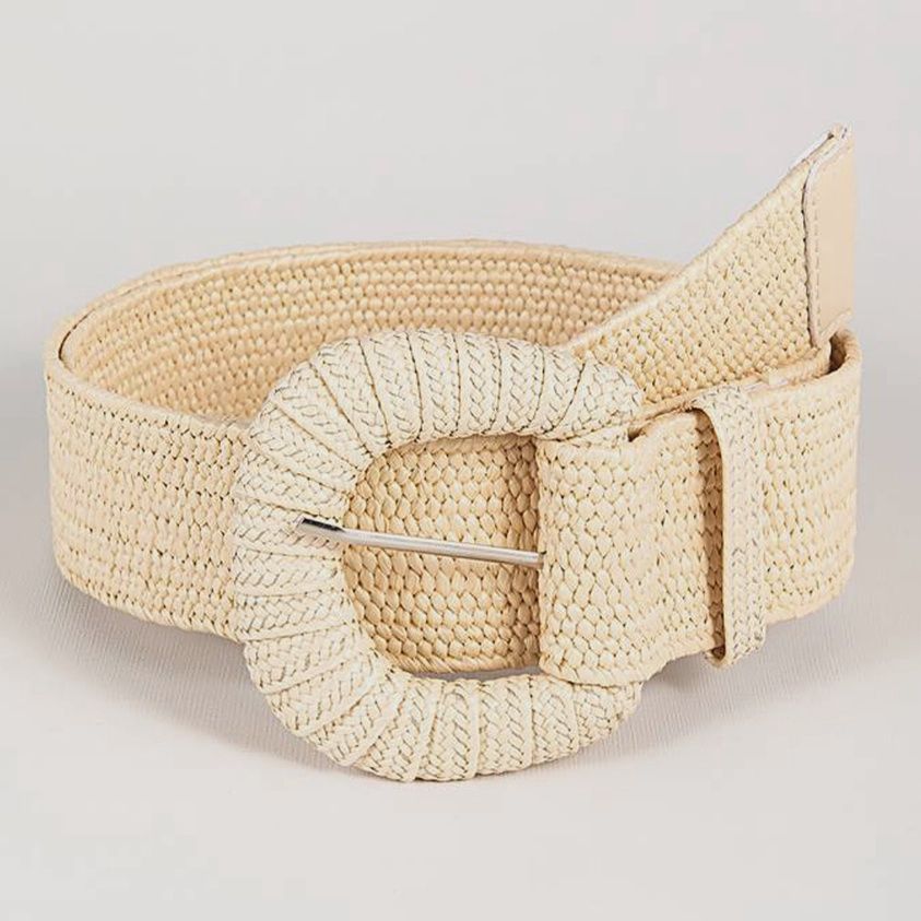 Retro Elastic Belt with Braided Buckle