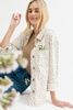 Floral Denim Jacket, Size: Small, Color: Cream Combo
