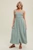 Smocked Linen Midi Dress - SALE - MSRP: $75, Size: Small, Color: Dusty Sage