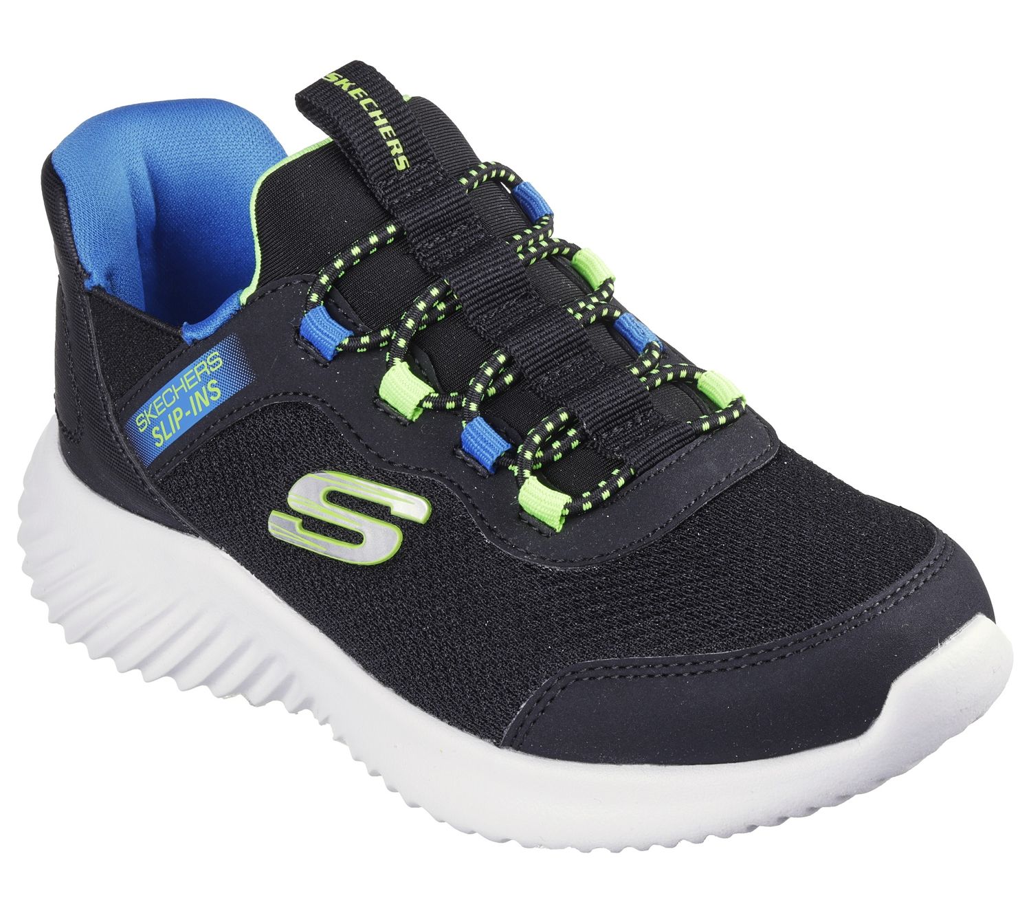 Skechers Slip-ins | Bounder - Brisk-Burst, Size: 1, Color: Black/Blue