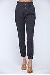 Elastic Waist Button Fly Pants