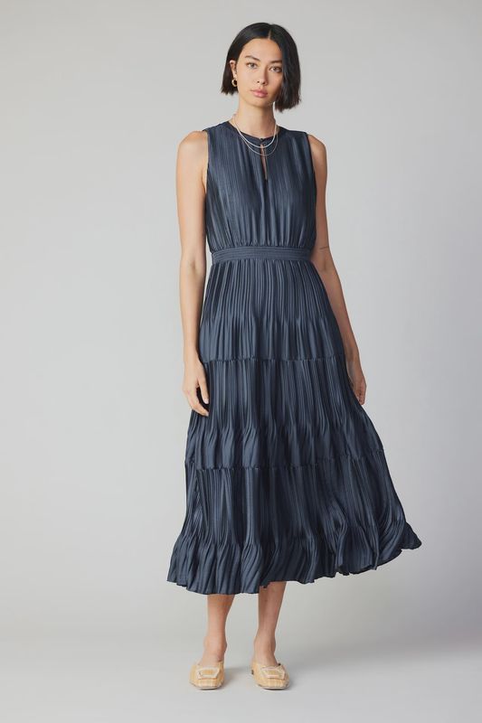 Moxidress V Neck Strapless Pleated Maxi Party Dress main image 1