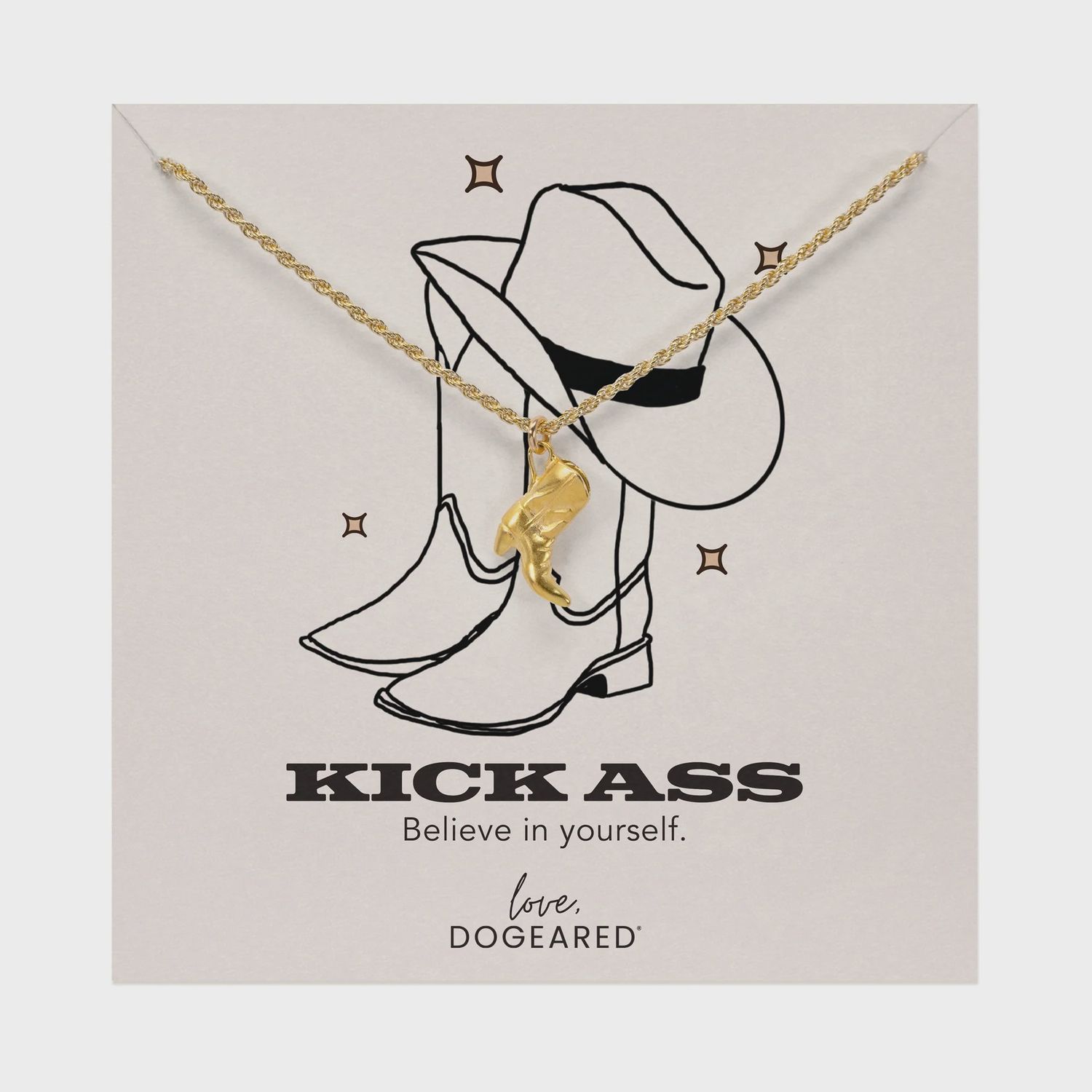 Kick ass necklace with dainty chain
