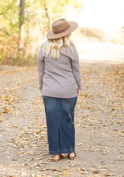 Bria Long Denim Maxi Skirt