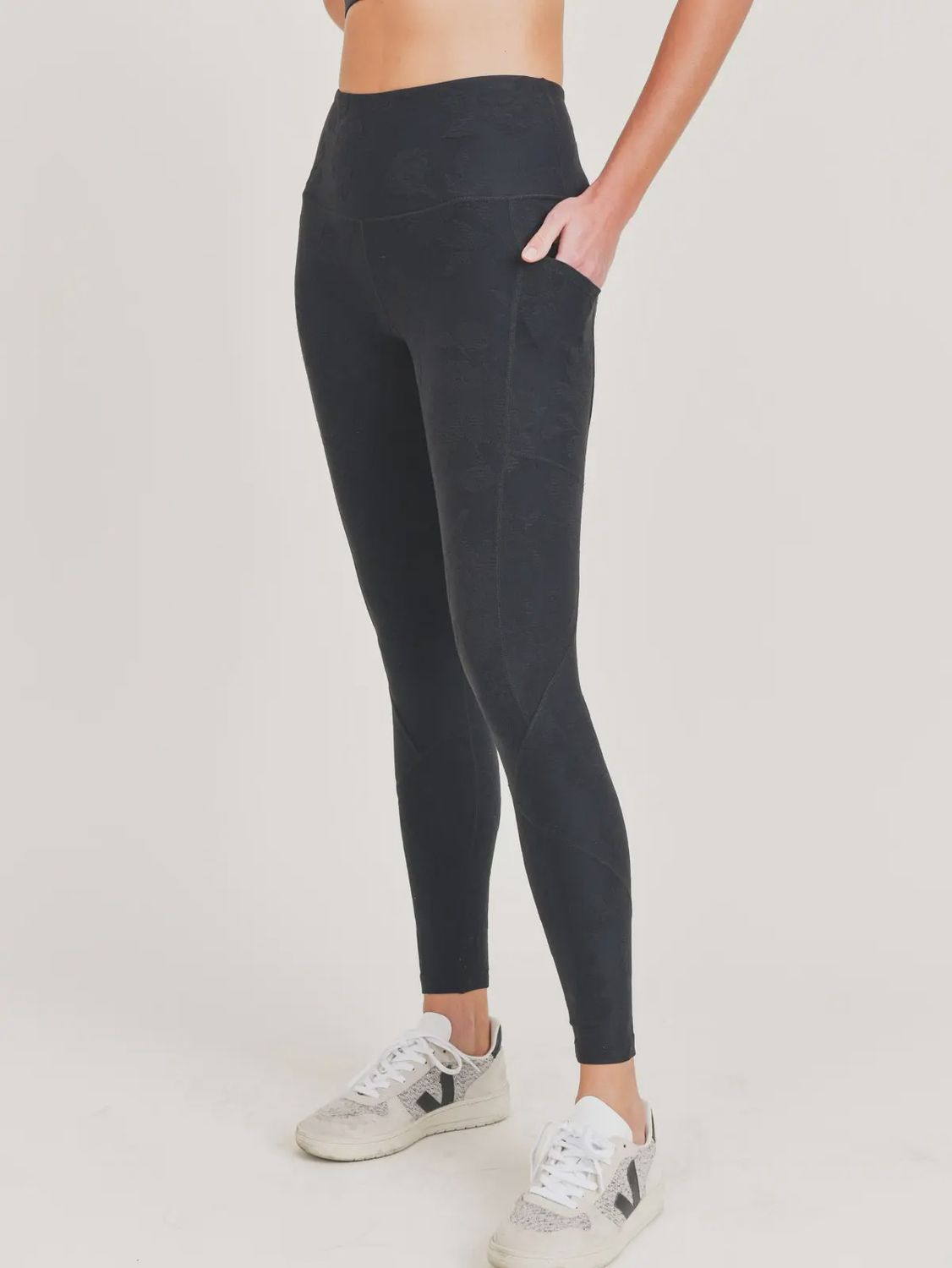 Textured Roses Jacquard Tactel High-Waist Leggings | SALE | MSRP: $40 | 20% Off