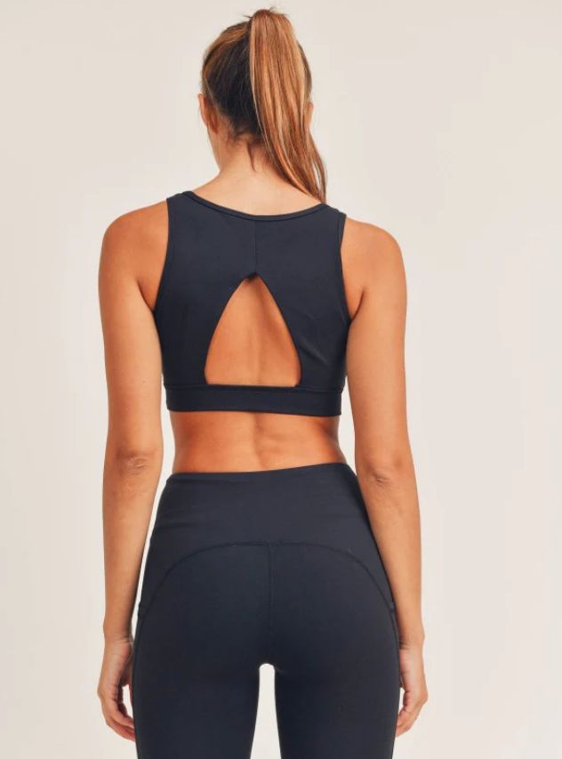 Cutout Overlay Back Performance Sports Bra | SALE | MSRP: $30