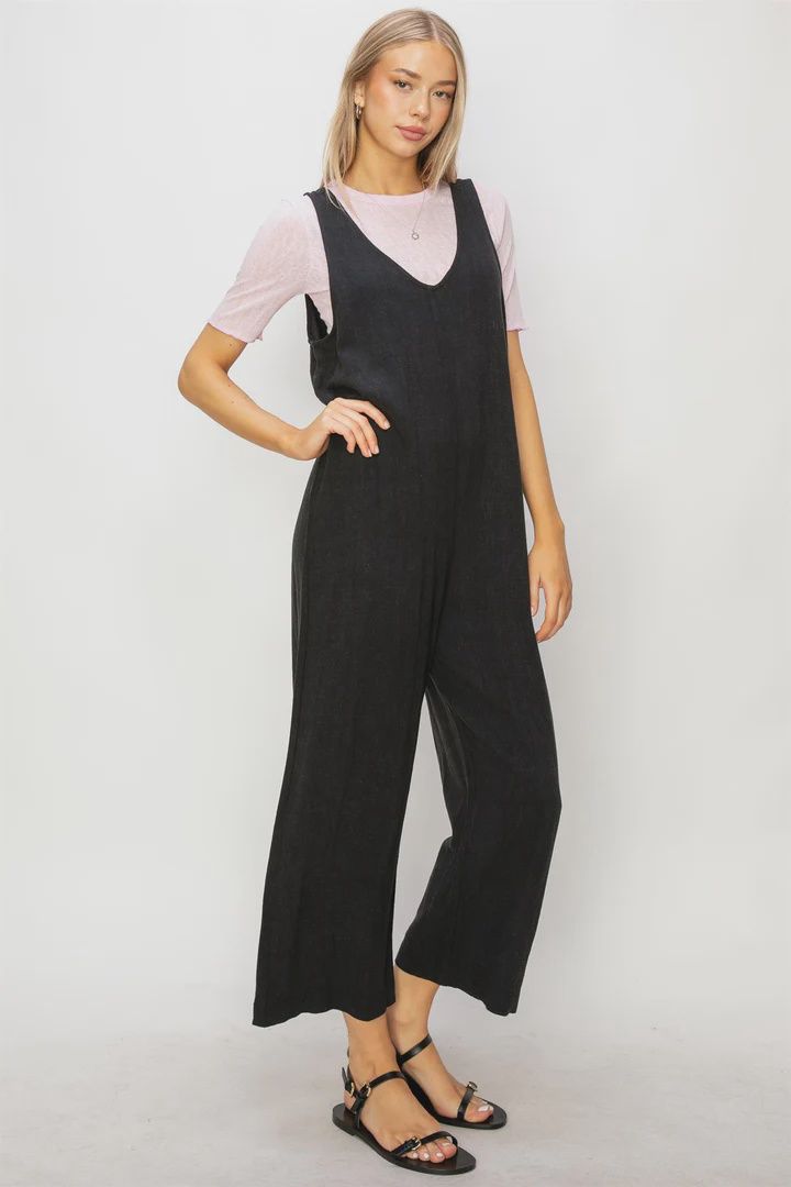 Linen Sleeveless Jumpsuit | SALE | 30% Off | MSRP: $40