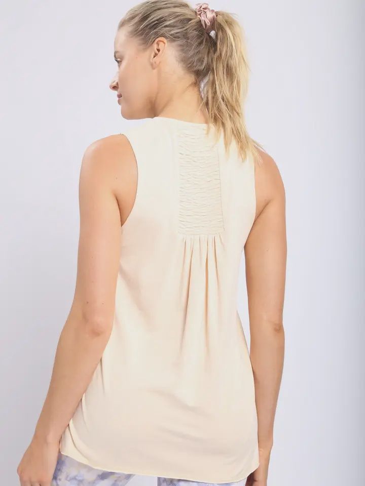 Shirred &amp; Gathered Back Flow Tank - SALE - MSRP: $40 | Over 70% Off