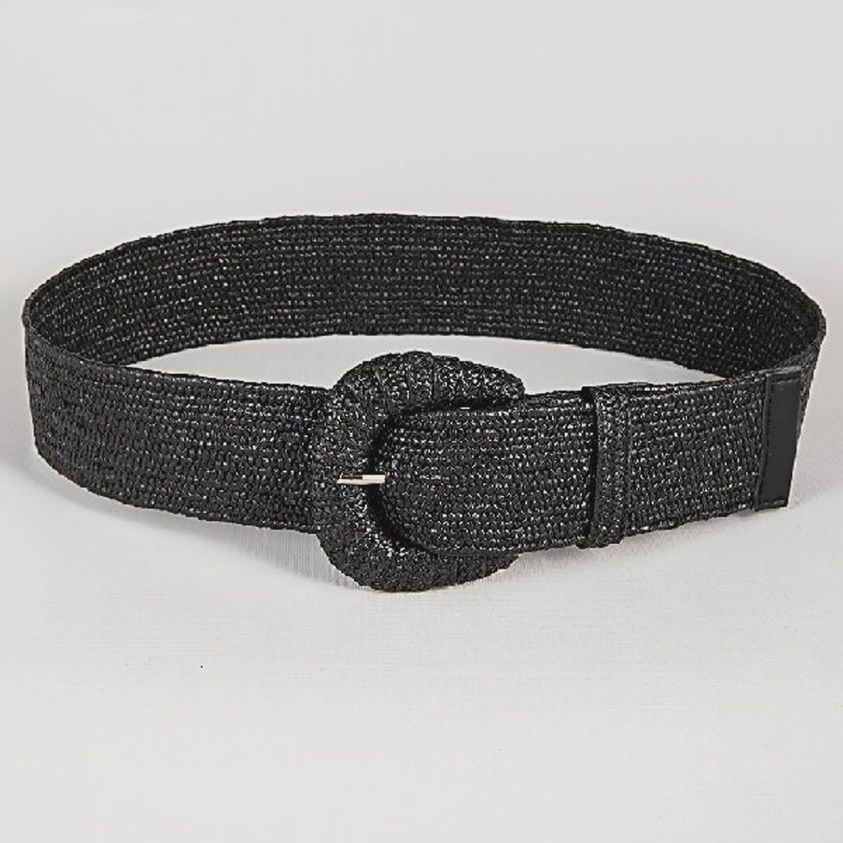 Retro Elastic Belt with Braided Buckle