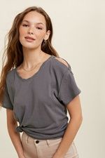Knit Top w/Shoulder Cutout - SALE - MSRP: $47