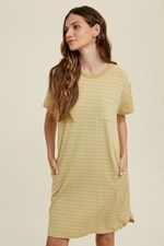 Striped Mini Dress w/Pockets - Sale- MSRP $55