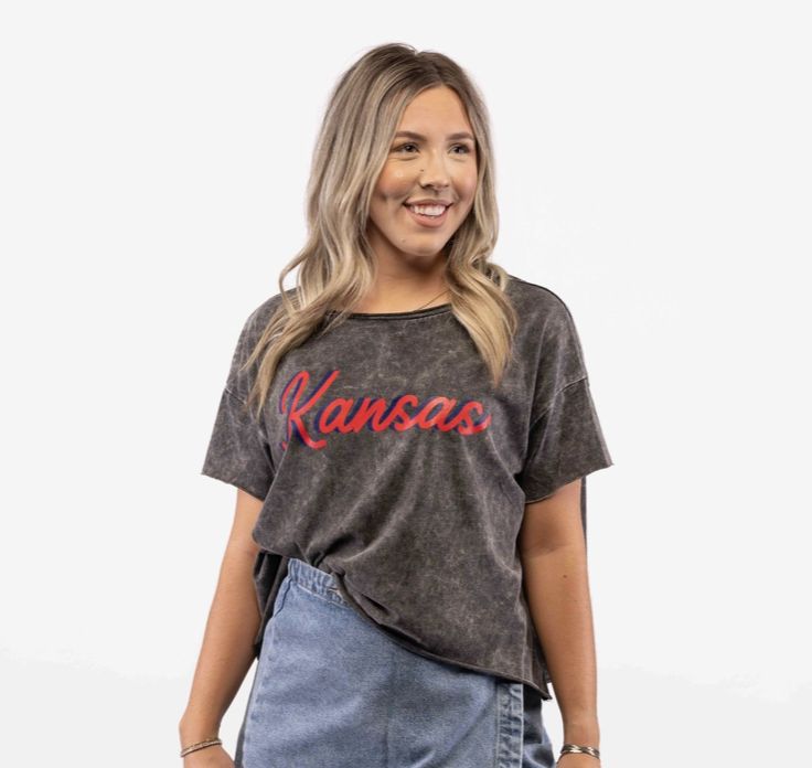 Kansas - Mineral Wash Boyfriend Tee