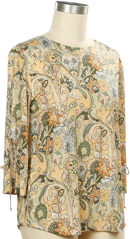 Flipside 3/4 Paisley Top