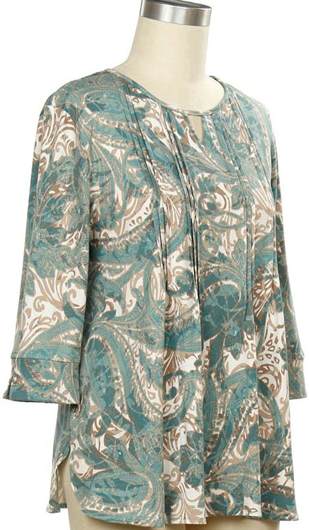 Falling Forward 3/4 Slv Paisley Top