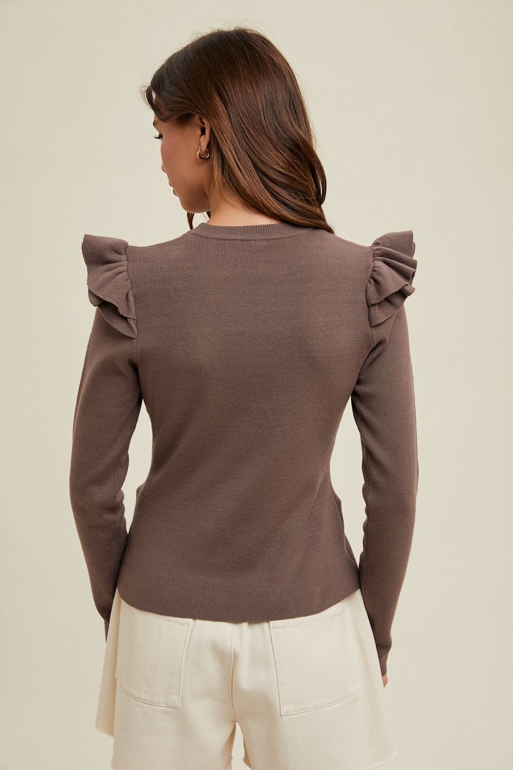 Ruffle Sleeve Detail Sweater