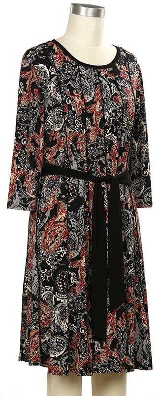 Treasha Print 3/4 Slv Dress