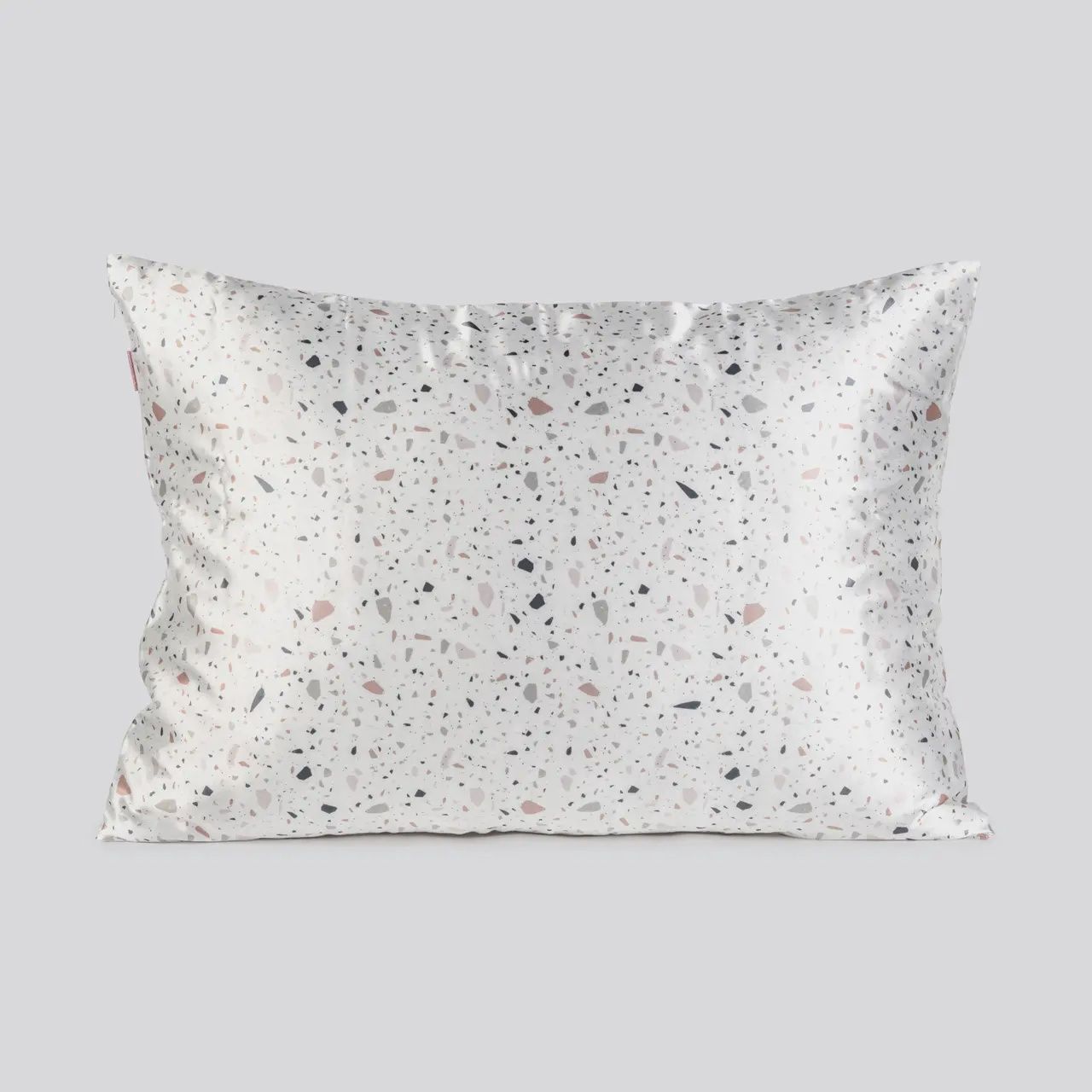 Satin Queen Pillowcase, Color: White Terrazzo