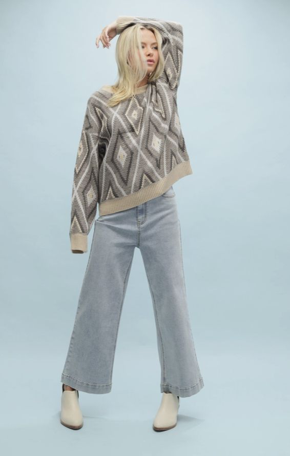Diamond Jacquard Sweater | SALE | MSRP: $65 | 50% off