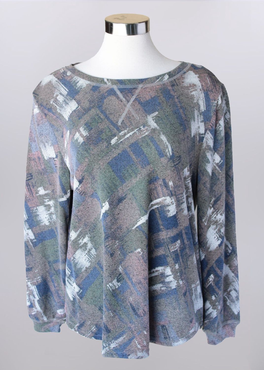 Textured Abstract Knit Long Sleeve