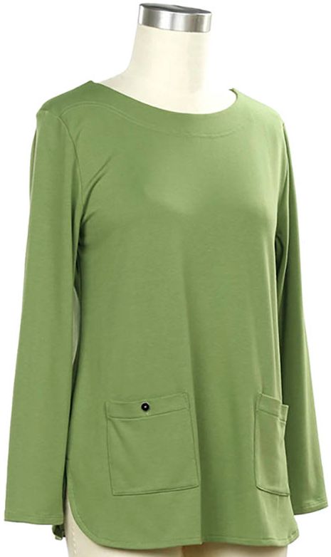 Indi-Glow Long Sleeve Solid Pocket Top