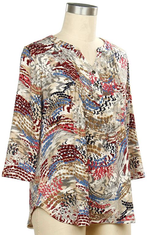 Gather Around Printed Top