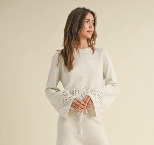 Border Crochet Knitted Top