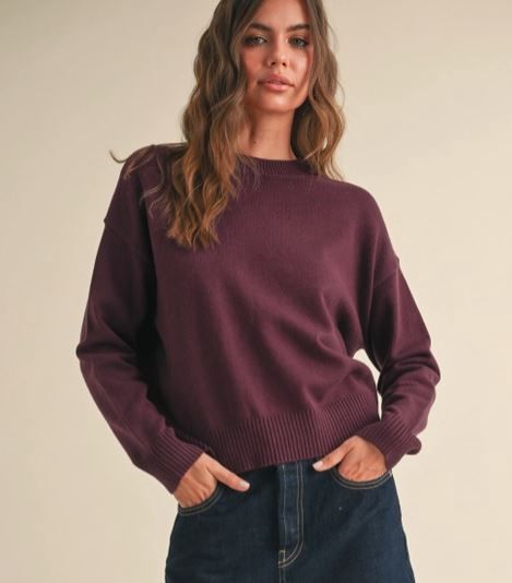 Wine Sweater Top