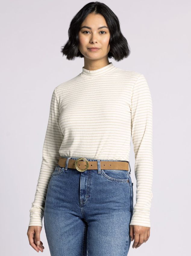 Liz Metallic Stripe Top