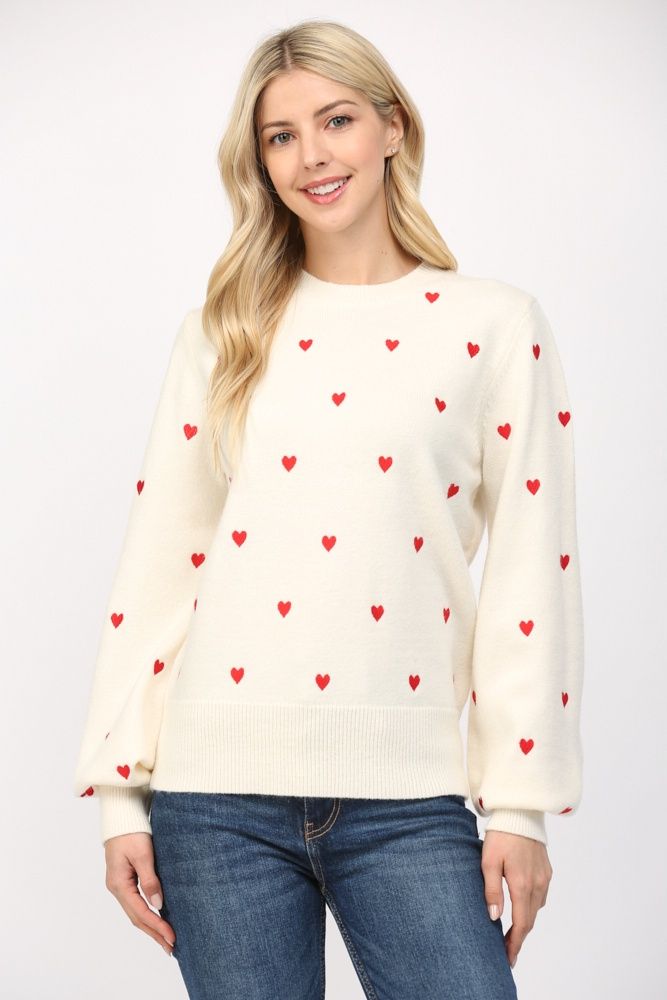 Sweet Heart Embroidered Sweater