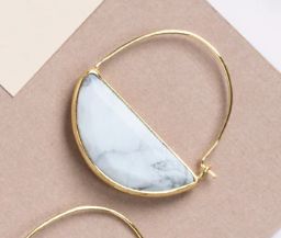 Stone Prism Hoop Earrings
