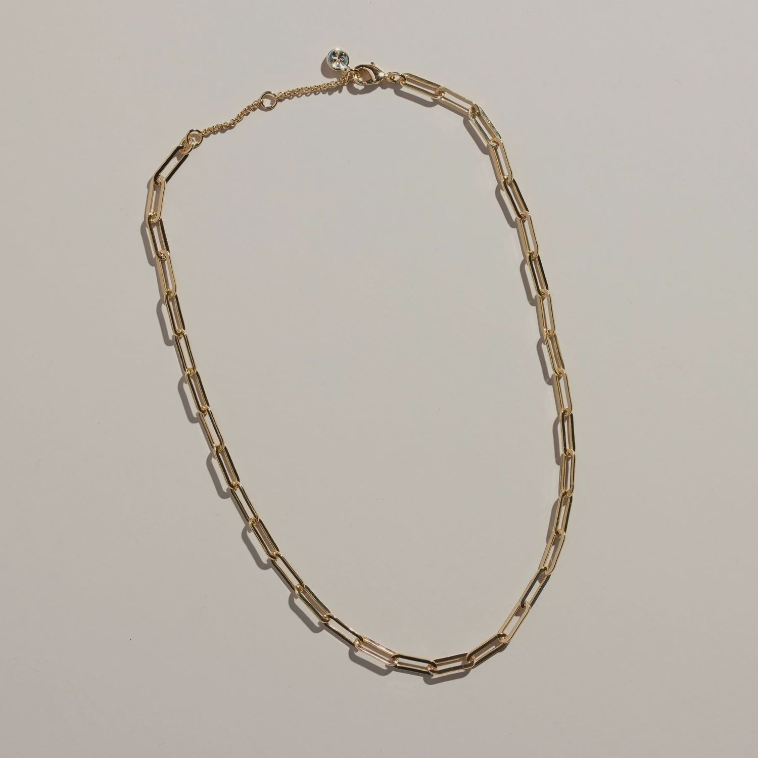 Paper Clip Chain Necklace, Color: Gold