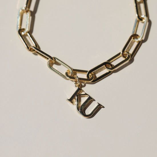 University of Kansas Charm Bracelet, Color: Gold