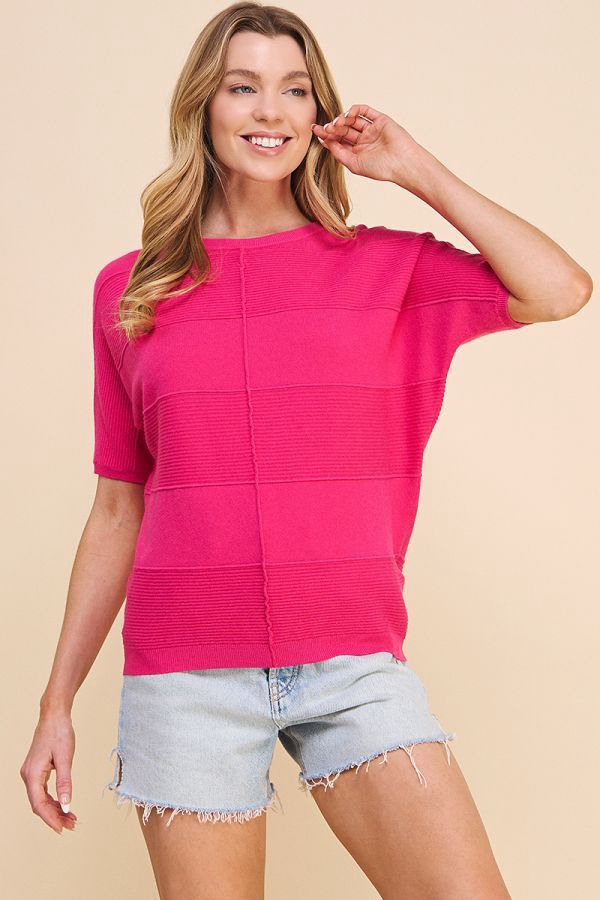 Soft Fine Gauge Elbow Dolman Top