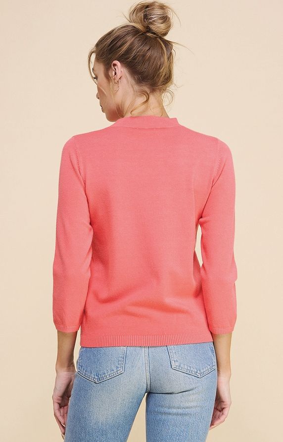 Easy Soft Fine Gauge Pullover Mock Neck