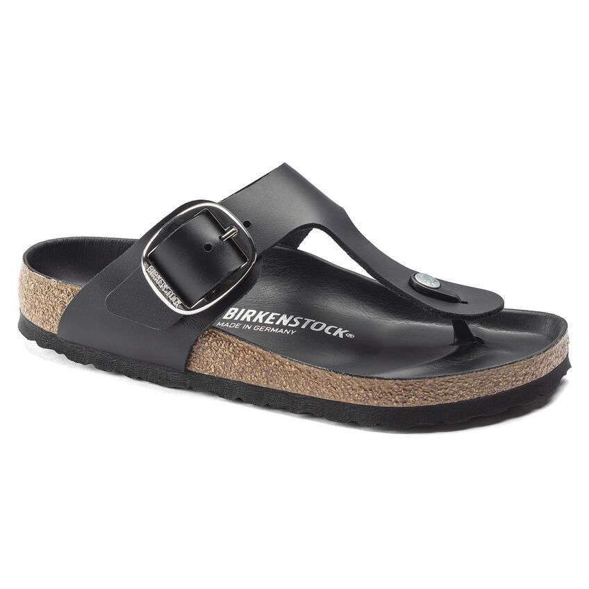 Gizeh Big Buckle, Size: 37/6-6.5, Color: Black Leather, Width: Regular