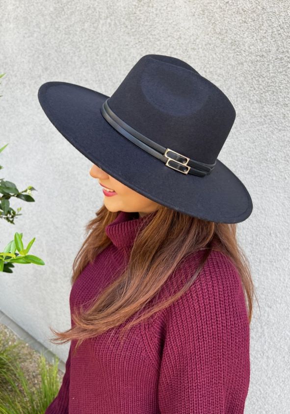 Buckle Up || Double Belted Brim Felt Fedora