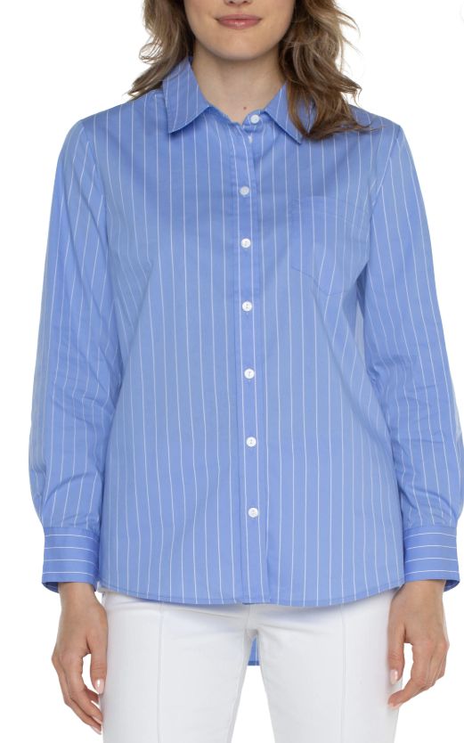 Classic Button Front Poplin Shirt