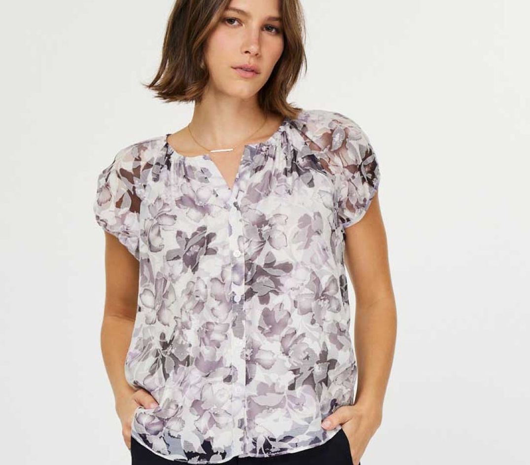 Floral Gathered Blouse