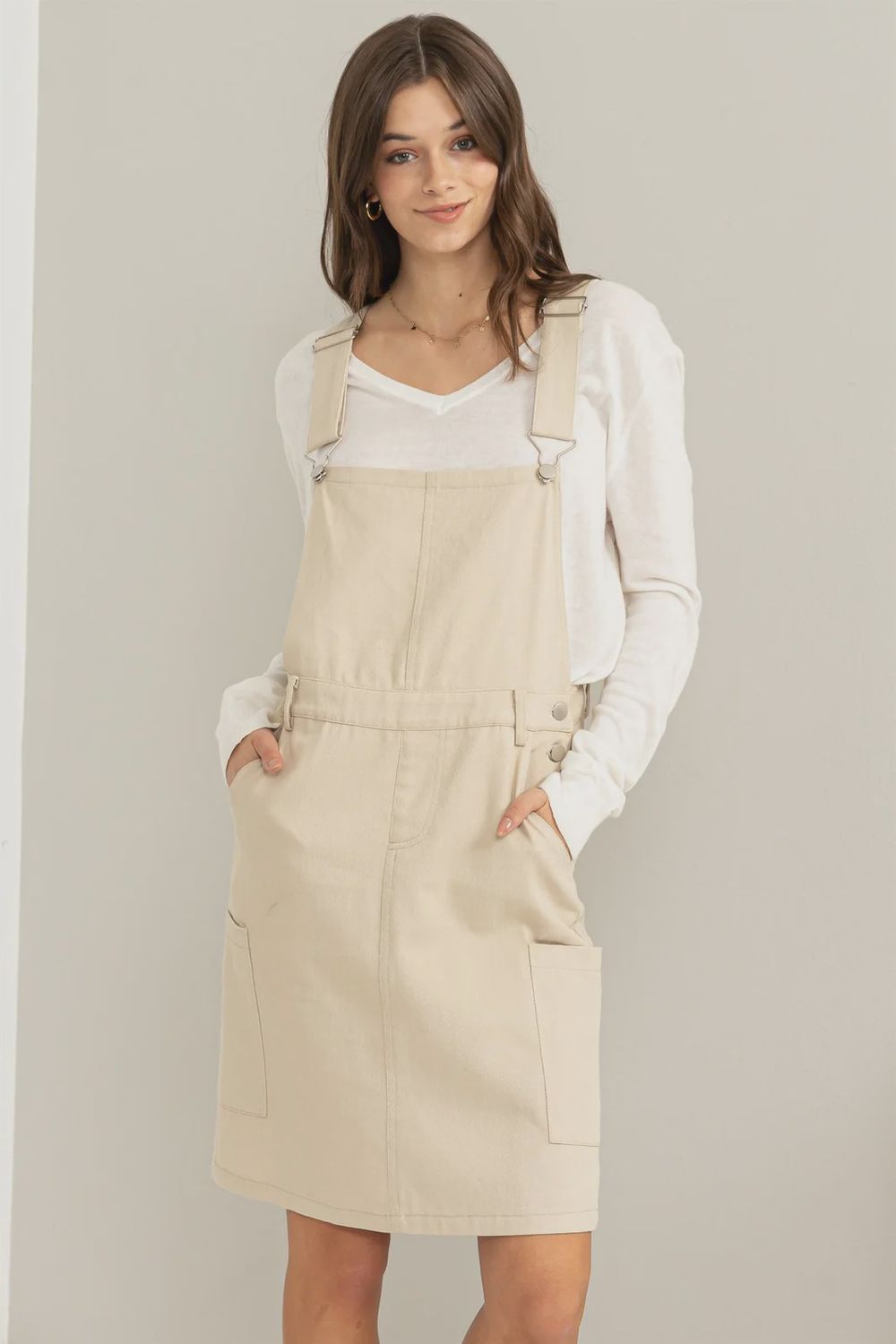 Buttoned Overall Dress