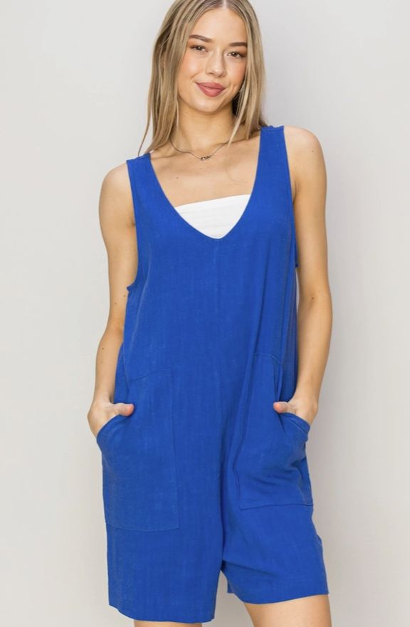 Linen Sleeveless Romper