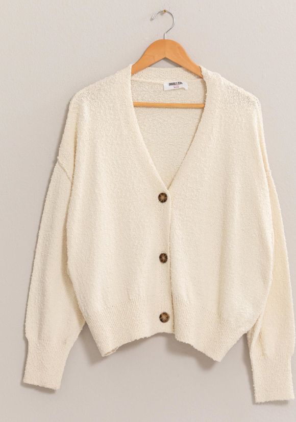 Button-Up Closures Cardigan Sweater, Size: Small, Color: Cream