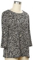 3/4 Sleeve Natalie Print Top, Size: Small, Color: Black Neutral
