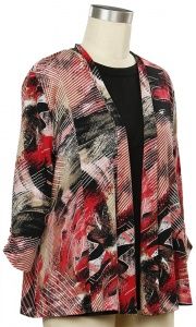 3/4 Sleeve Eliana Print Jacket, Size: Small, Color: Coral Island Tan