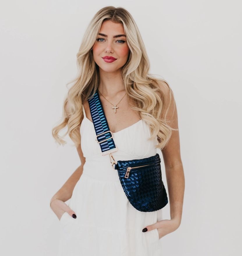 Westlyn Woven Bum Bag, Color: Metallic Navy