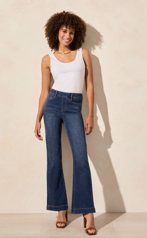 Audrey Pull-On Flare Jeans With 5 Pockets