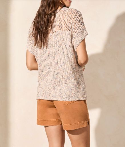 Boat Neck Short Sleeve Sweater
