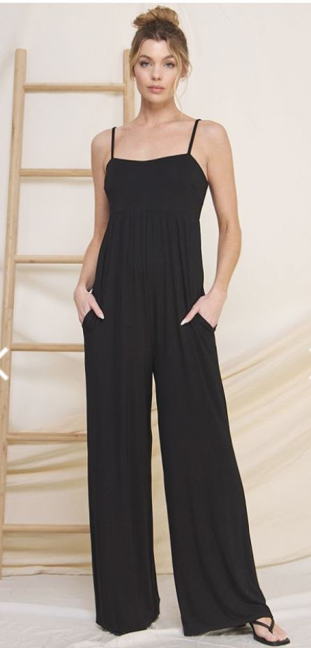 Buttery Knit Babydoll Wide Leg Jumpsuit