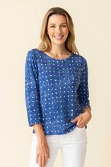 Cozy Rib Tile Everyday Tee, Size: Xtra-Small, Color: Indigo