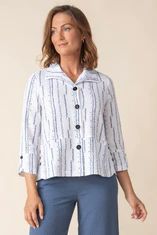 Crinkle Crepe Bud Tulip Hem Swing Jacket
