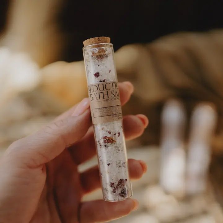 Herbal Bath Salts Test Tubes | Made with Dried Flowers, Color: Herbal Bath Salts